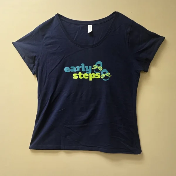 Space Coast Early Steps Ladies' Curvy T-shirt Navy