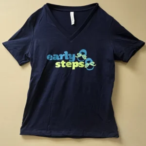 Space Coast Early Steps Ladies' V-neck T-shirt Navy